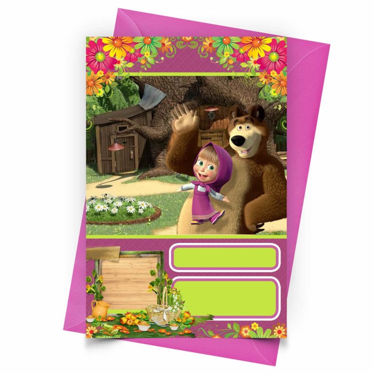 Blank Masha and the Bear Invitation