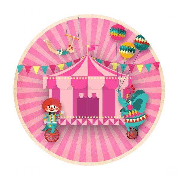 Circus Round Label