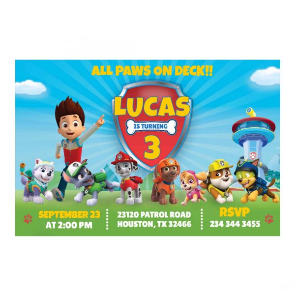 [5+]Paw Patrol Invitation Free & Low-Cost Birthday Templates