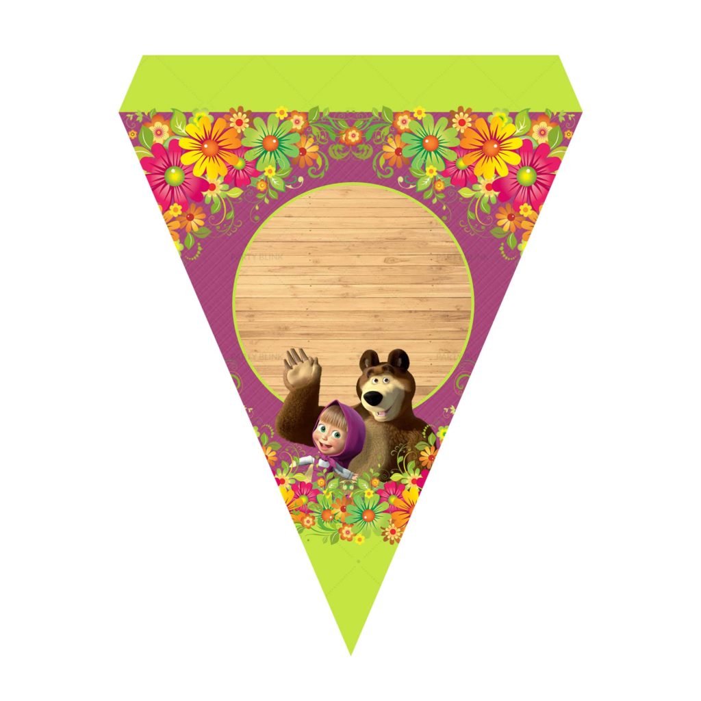 Free Masha and the Bear Letter Banner to download and print