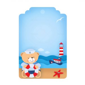 Free Nautical Teddy Bear Tag Template to edit and print