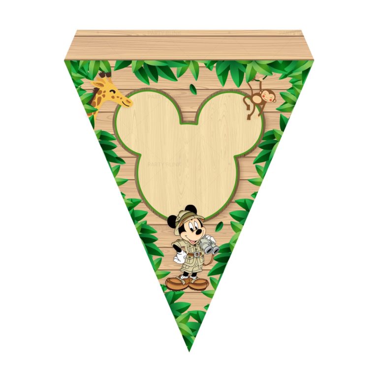 Mickey Safari Letter Banner Free