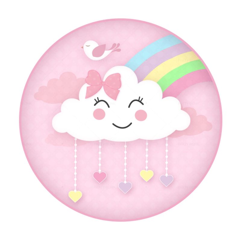 Printable Rain of Love Round Label Free Download - Party Blink