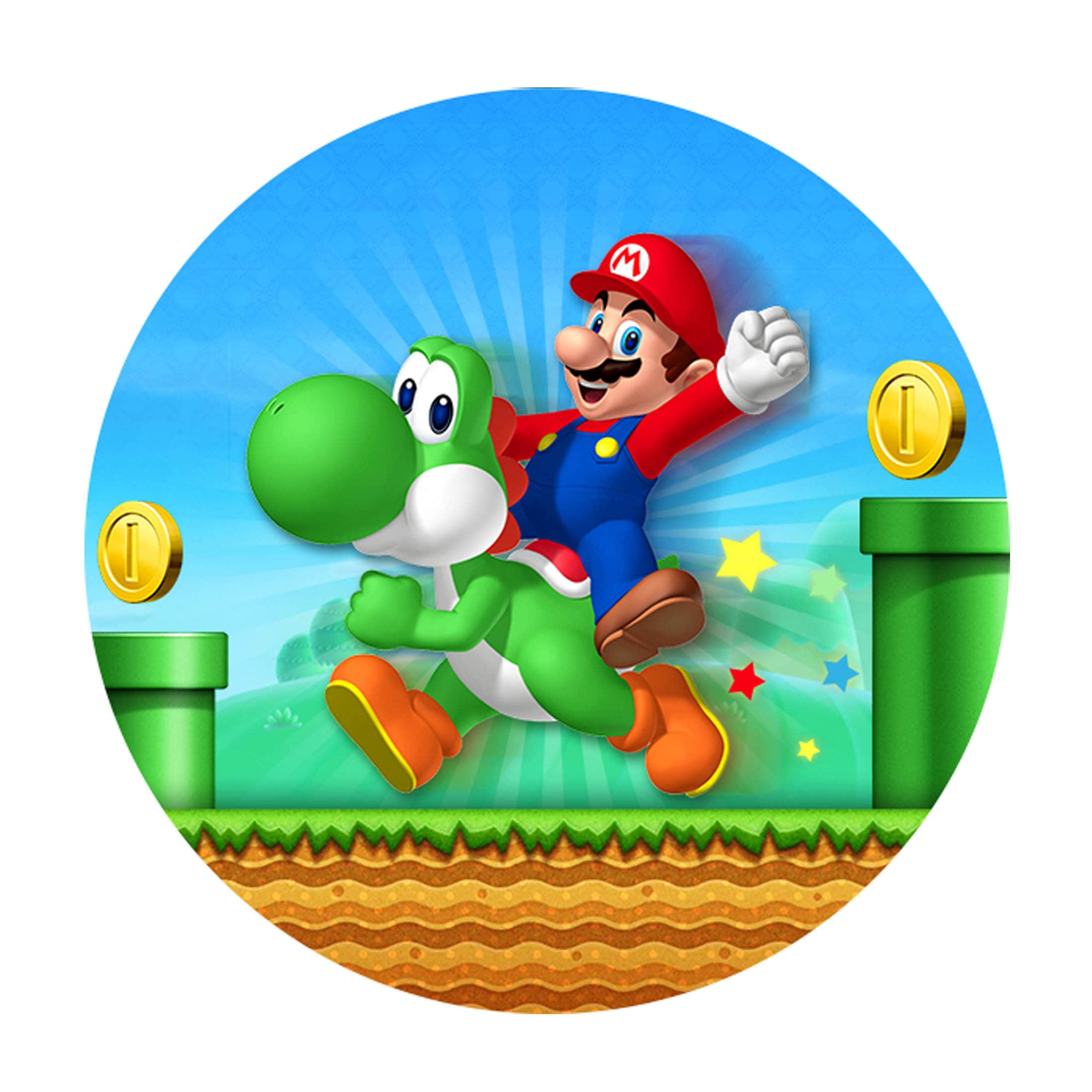 Super Mario Round Label