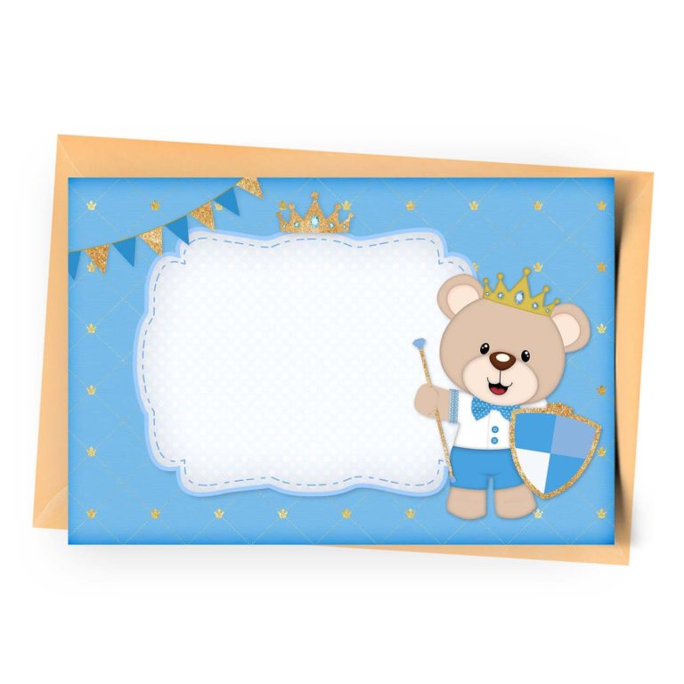 Blank Royal Teddy Bear Invitation