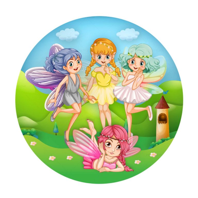 Free Fairies Round Label