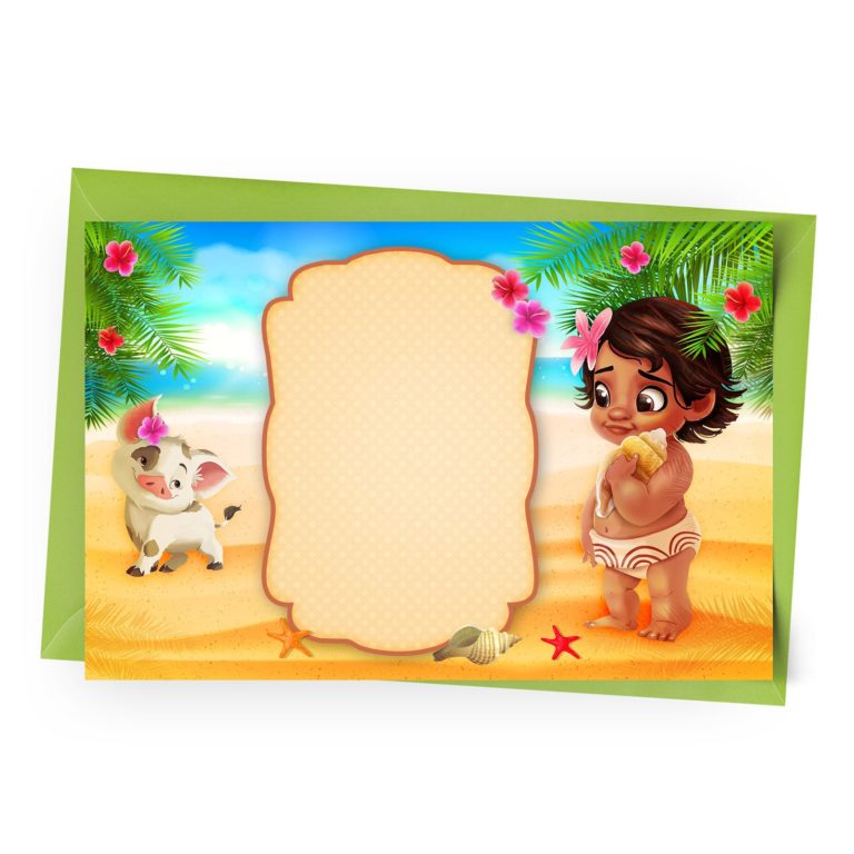 Blank Baby Moana Invitation