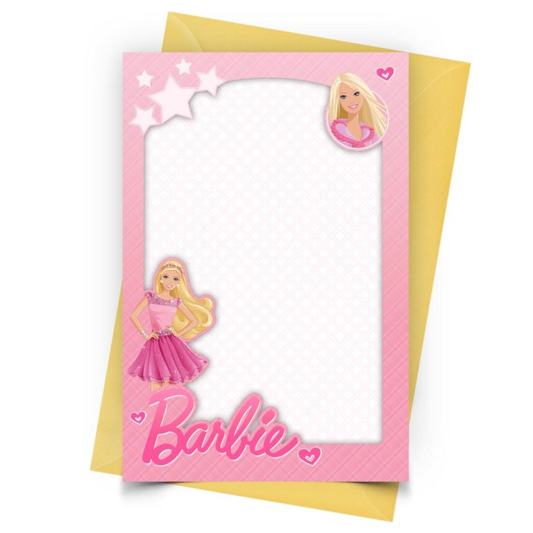 Blank Barbie Invitation