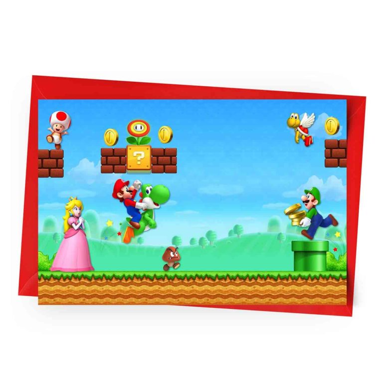 Blank Super Mario Invitation