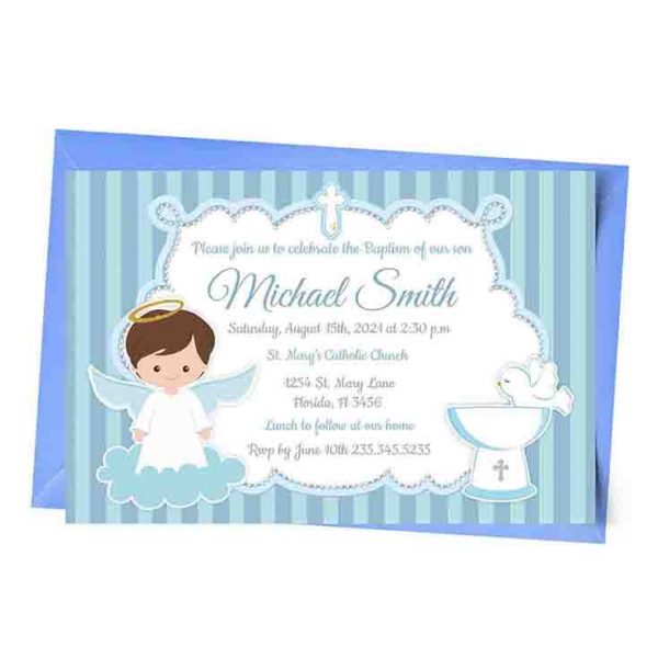 [5 Freebies] Free Blue Angel Invitation Template Download