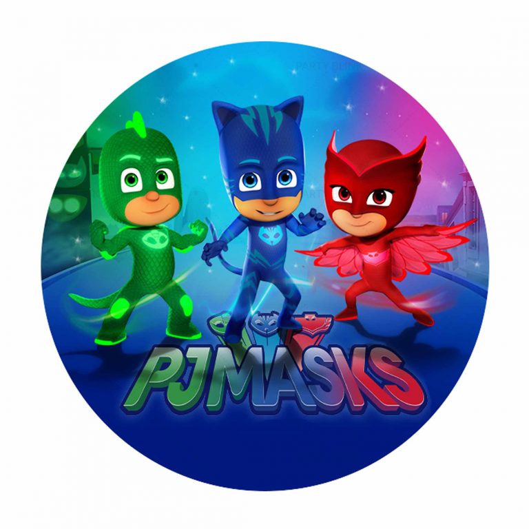 Free PJ Masks Round LAbel