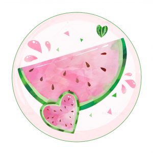 Free Watermelon Round Label