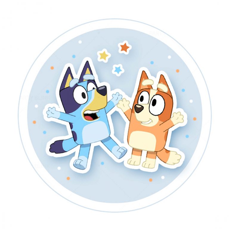 Free Bluey Round Label