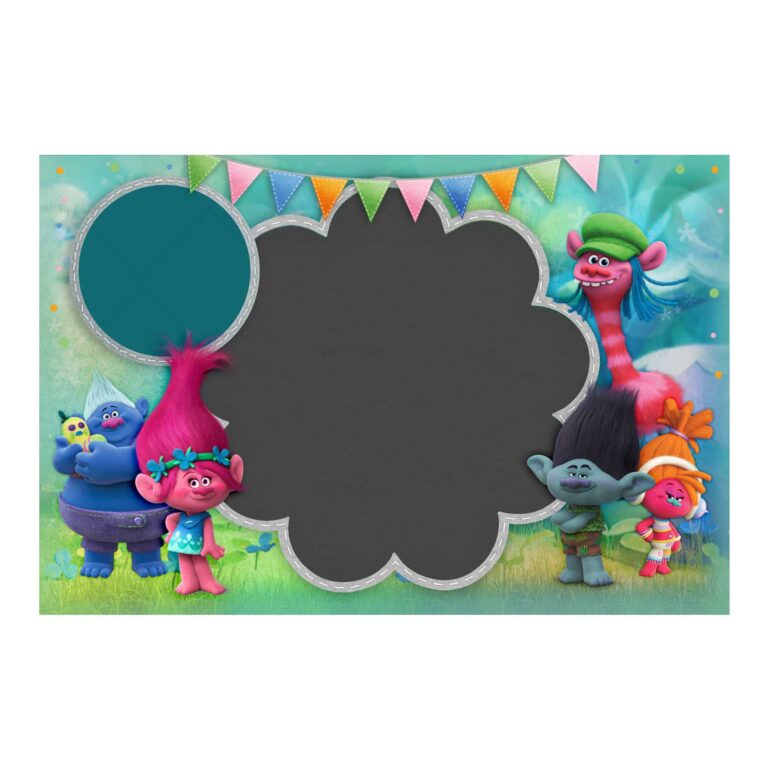 Trolls Invitation with Photo Free