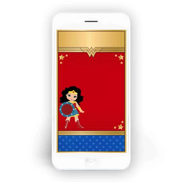 Wonder Woman SMS Invitation Personalized 1