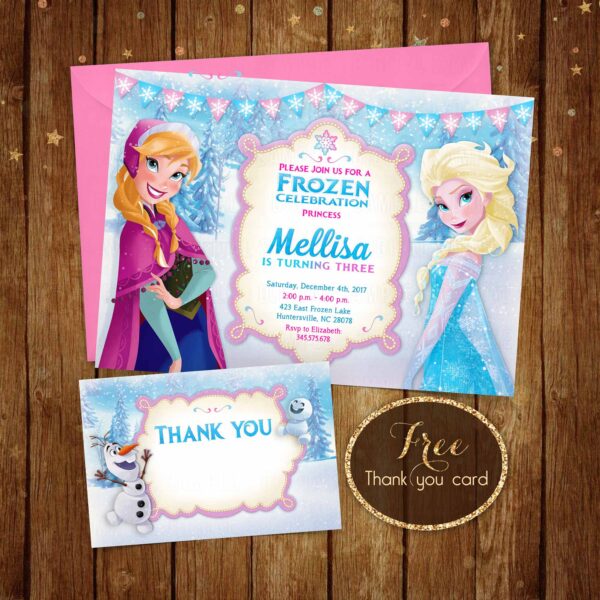 Personalized Frozen Invitation + Free Thank You