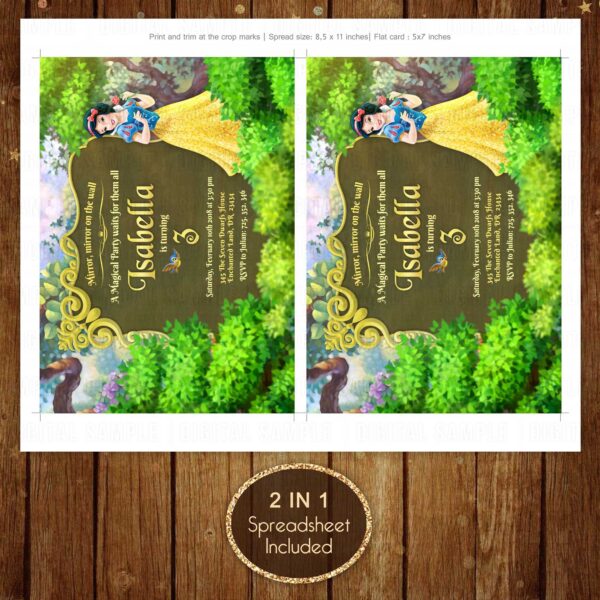 Personalized Snow White Invitation Multiprint