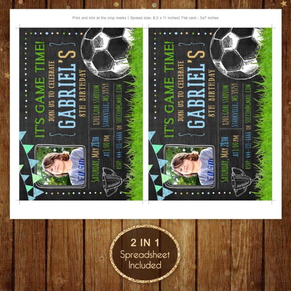 Personalized Soccer Invitation Multiprint