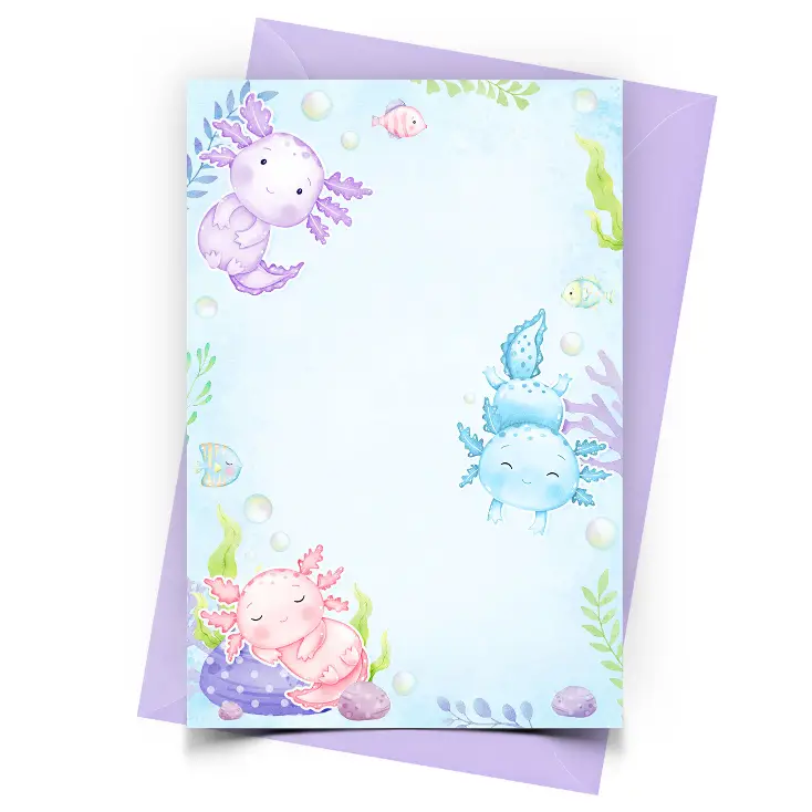 Axolotl Invitation Personalized