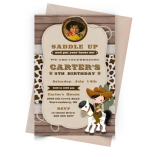 Cowboy Invitation Personalized