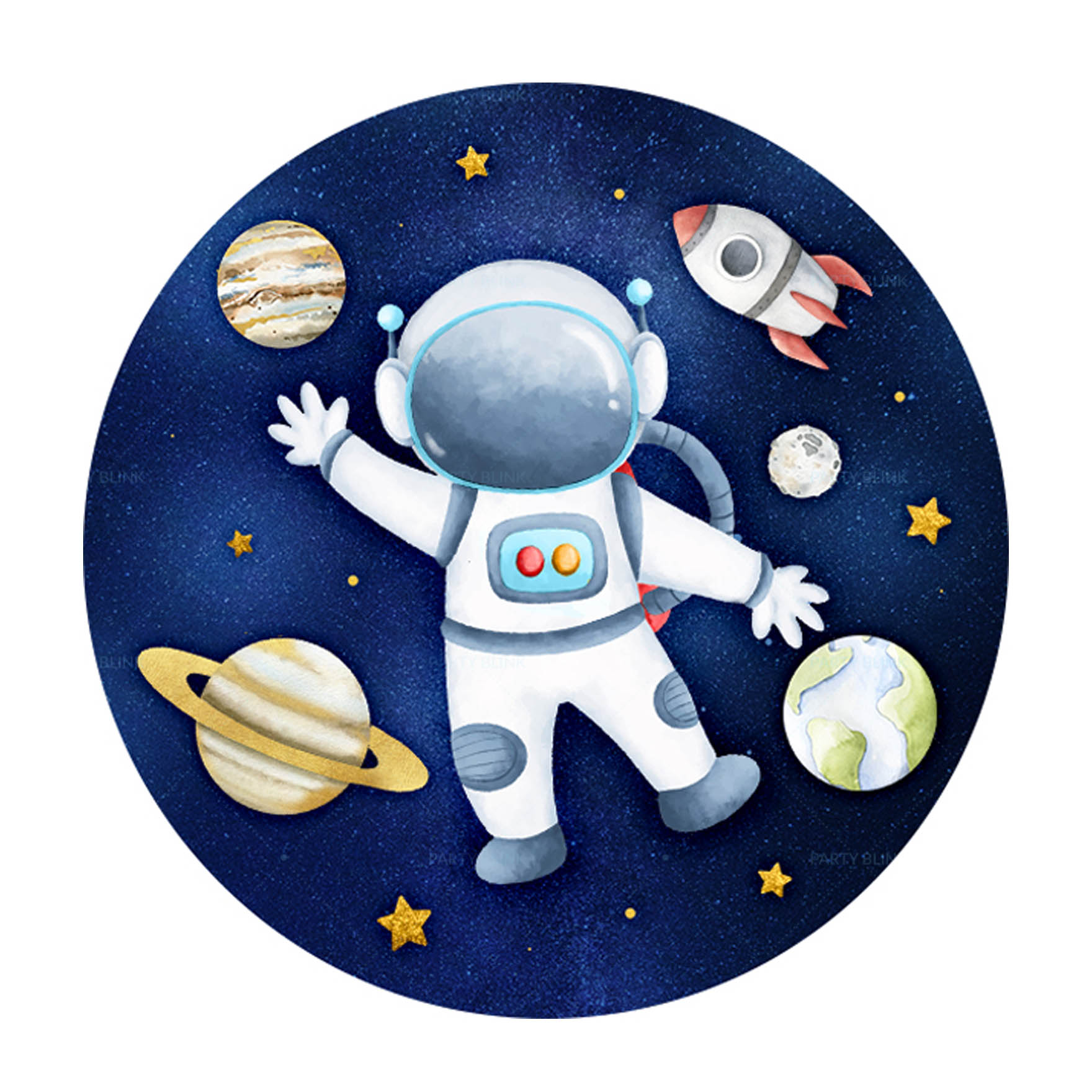 Free Astronaut Round Label