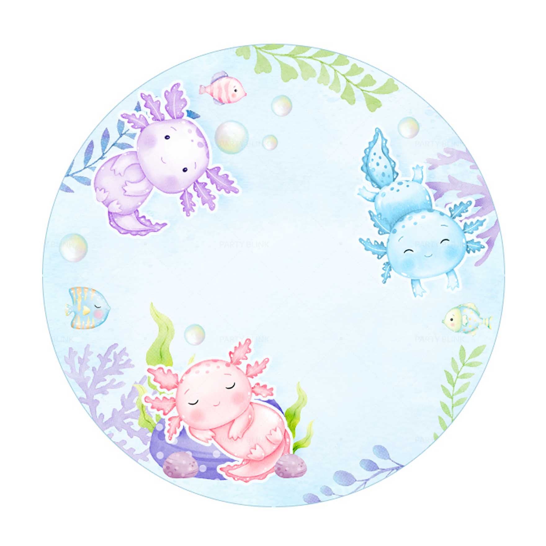 Free Axolotl Round Label for Text
