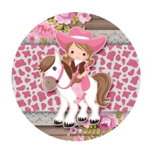 Free Cowgirl Round Label