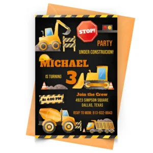 Construction Invitation Personalized