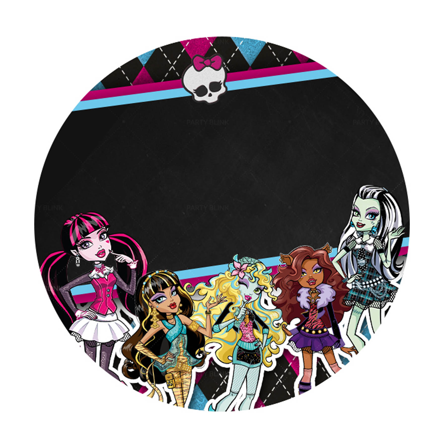Free Monster High Round Label for Text