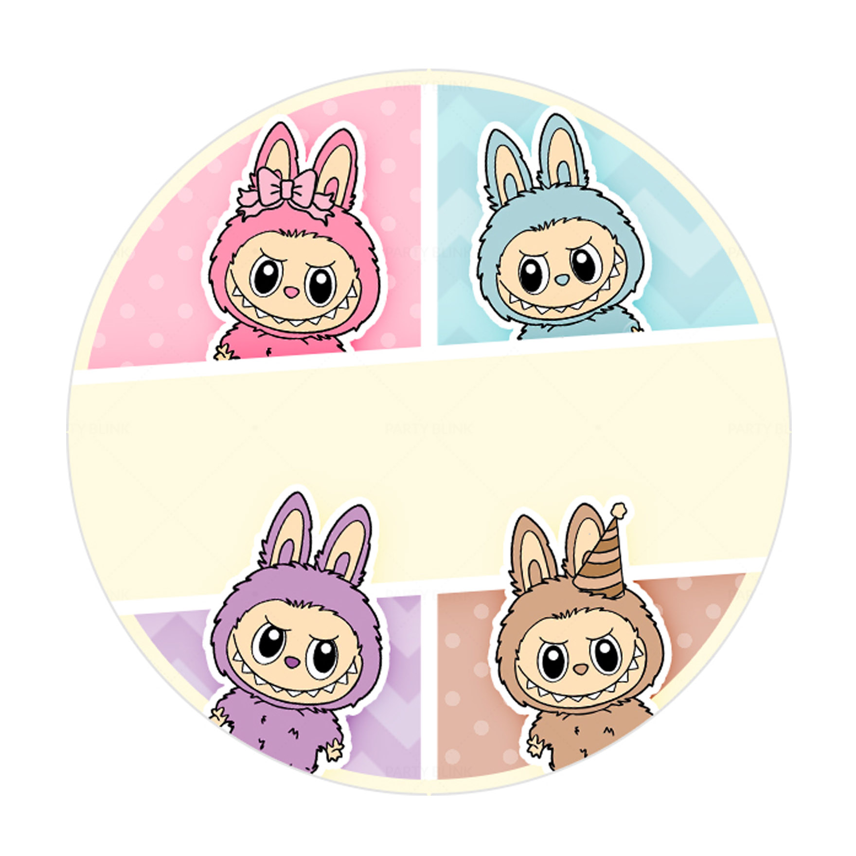 Free Labubu Round Label for Text