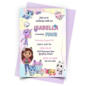Gabby's Dollhouse Invitation T2 Personalized
