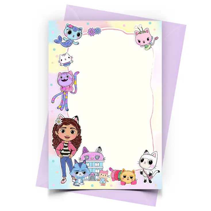 Gabby's Dollhouse Invitation T2 Personalized - Blank