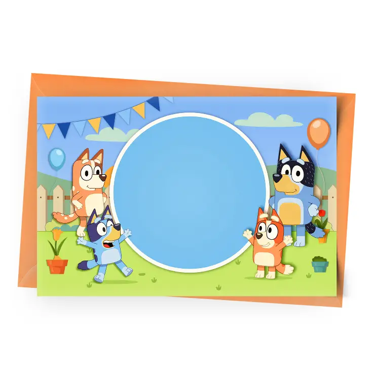 Bluey Invitation T2 Personalized - Blank