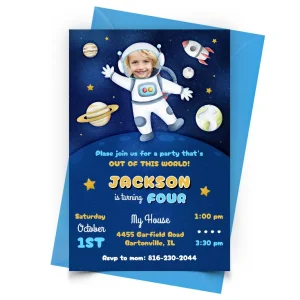 Astronaut Invitation with Photo Personalized