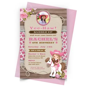 Cowgirl Invitation Personalized