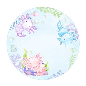 Free Axolotl Round Label for Text
