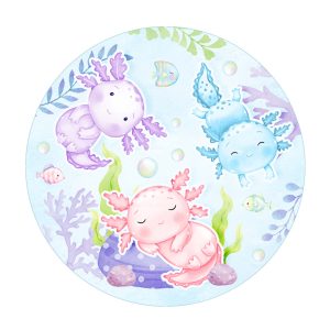 Free Axolotl Round Label