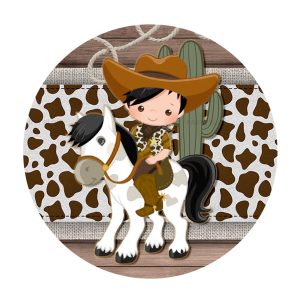 Free Cowboy Round Label