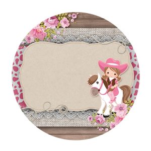 Free Cowgirl Round Label for Text