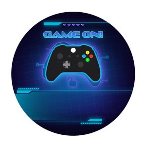 Free Gamer Round Label for Text