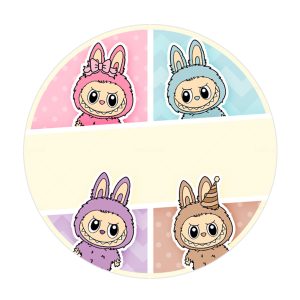 Free Labubu Round Label for Text