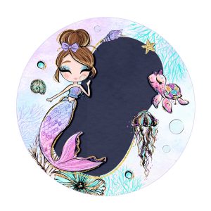 Free Mermaid for Text Round Label