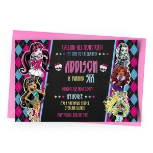 Monster High Invitation Personalized